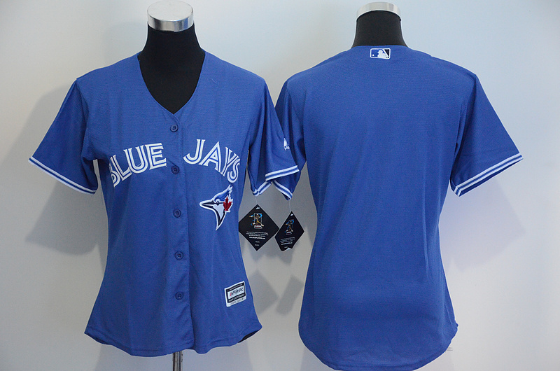 Womens 2017 MLB Toronto Blue Jays Blank Blue Jerseys->women mlb jersey->Women Jersey